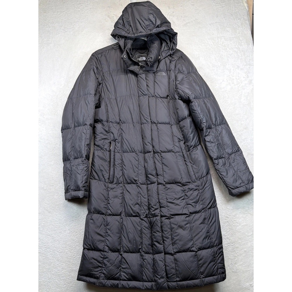 The North Face Metropolis Womens M Gray 550 Down Puffer Parka Hooded Long Coat